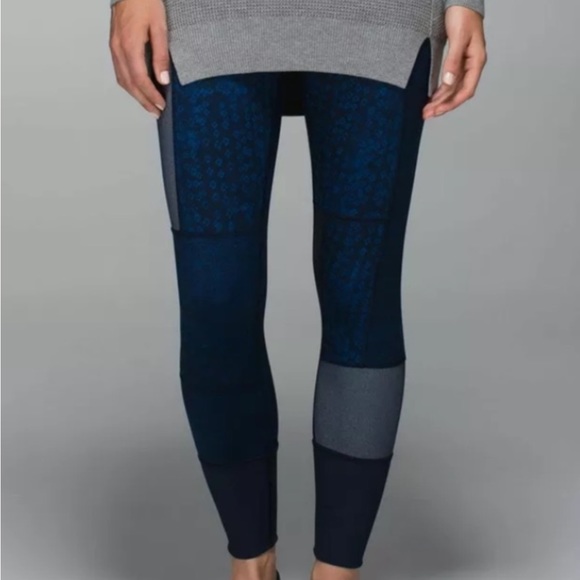 Lululemon Wunder Under Twist Inkwell Sashiko Patchwork Leggings Size 4 Women’s - Picture 2 of 16